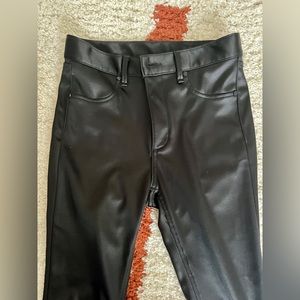 RAG AND BONE Satin 5 pocket skinny pants mid rise black silk